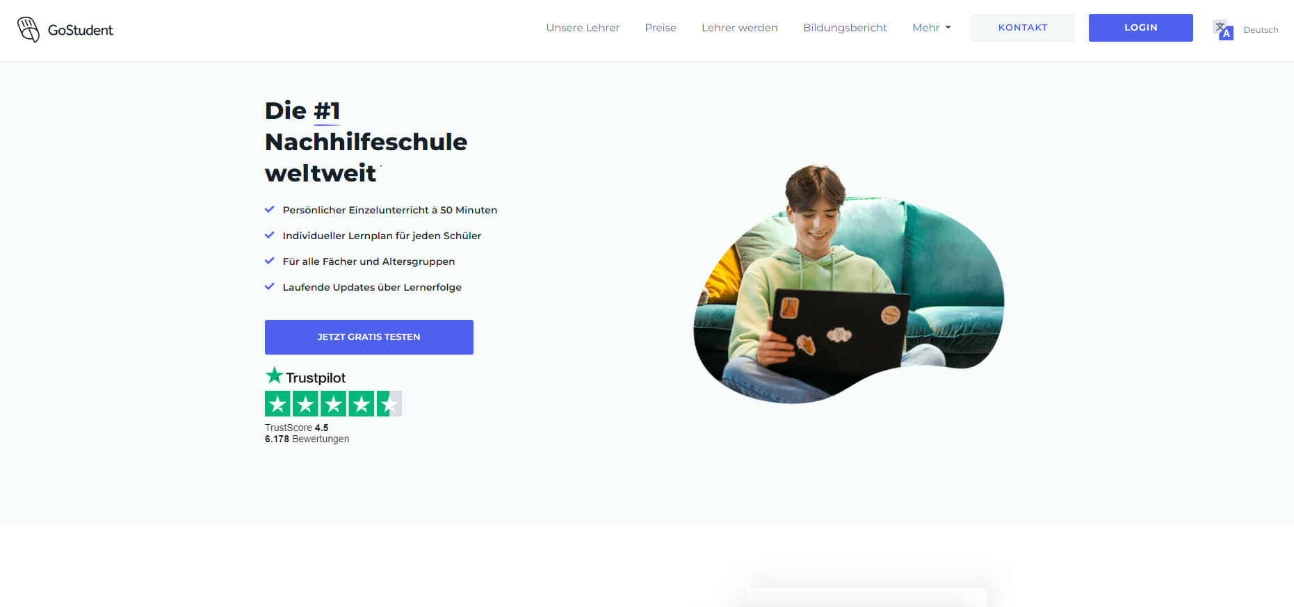 GoStudent Landing Page